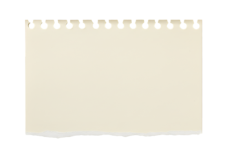 Isolated Torn Paper Sheet Texture for Memos on Transparent Backdrop