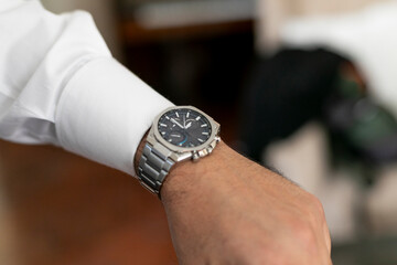agiotaje, mano, reloj, empresario, cronometrar, tiempo, digno, hombre, boda, gente, persona, dedo,...
