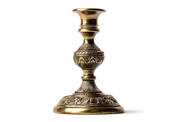 Antique Brass Candlestick Holder with Intricate Design Details