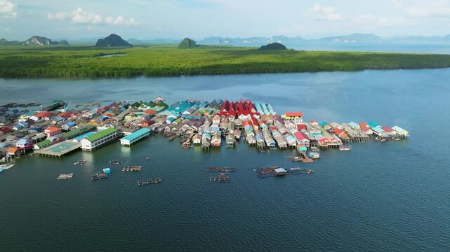 Aerial view of Ko Panyi village, Thailand.
