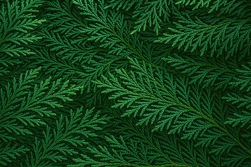 Coniferous foliage of pine and Oriental Arborvitae
