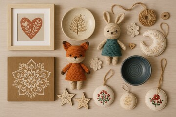 Different handcrafted items showcased in images