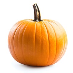 Obraz premium Vibrant orange pumpkin with smooth texture and curved stem