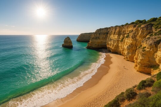 Coastal View of Lagoa Region in the Algarve Area