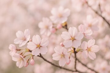 Naklejka premium Soft pink floral petal from cherry blossom
