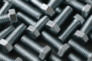Shiny chrome-plated metal fasteners