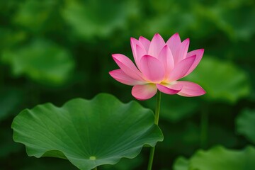 Obraz premium Blooming lotus flower in tranquil pond