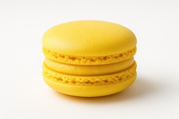 Zesty lemon macarons displayed on a plain white surface