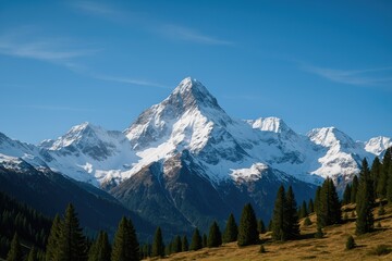 Capturing Mountain Landscapes Under a Clear Blue Sky