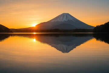 Dawn over the iconic volcanic peak