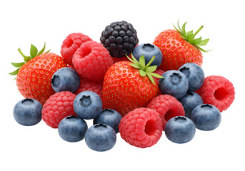 Isolated Transparent Background Fresh Berries Still Life Strawberries