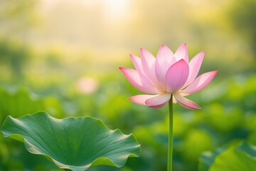 Fototapeta premium Morning Serenity with a Lotus Blossom