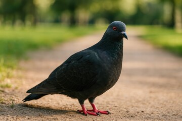 Bird perched in a park setting