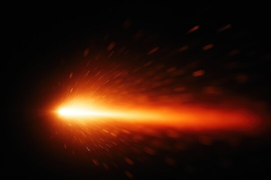 Abstract dark background illuminated with laser effects, soft glow, and colorful lens flare sparks