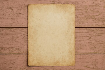 Vintage parchment on distressed pink wooden surface