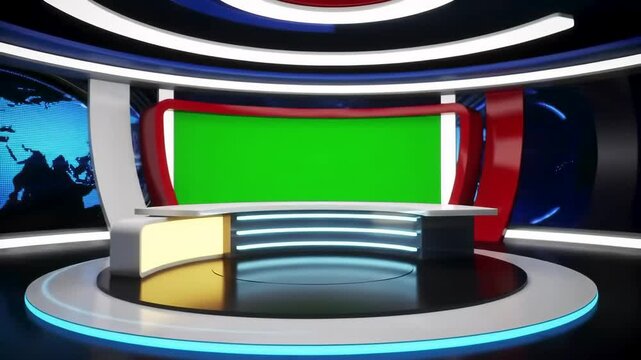 Virtual Newsroom with Green Screen