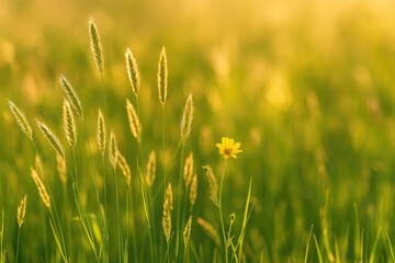 Sunlit meadow grasses with a natural warm backdrop