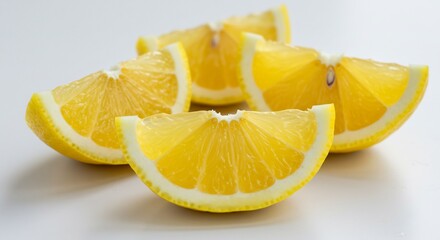 輝くレモン輪切り 爽やかでジューシーな質感 上品な光沢. AI Generated