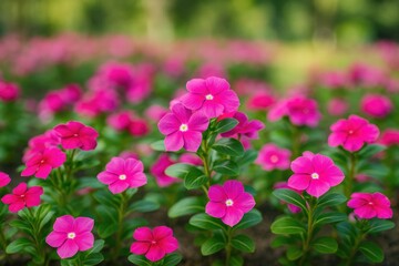 Fototapeta premium Blooming Kiss-me-quick Flowers in the Park