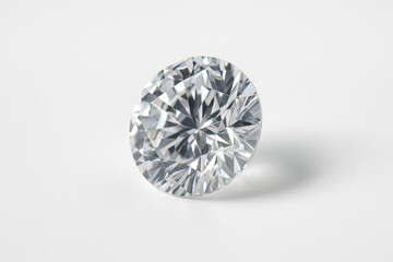 A stunning sparkling diamond set against a white background