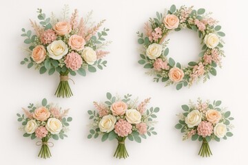 Elegant floral displays against a clean white backdrop