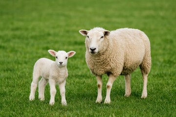 Gentle lamb and sheep comparison