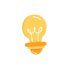 doodle light bulb icon vector illustration