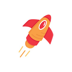 flying rocket icon vector illustration