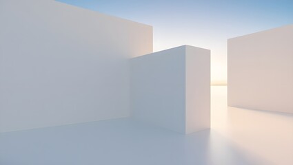 White minimalist architecture background for modern design and clean aesthetics style