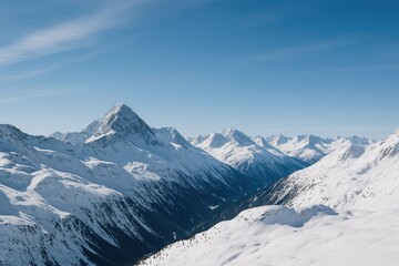 Snow-covered mountain range in winter