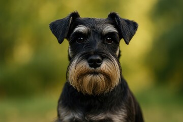 Portrait of a Small Schnauzer Dog