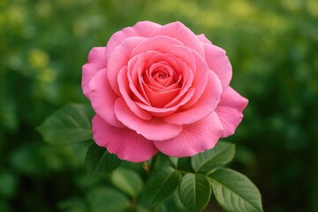 Big pink flower blossoming in a garden setting