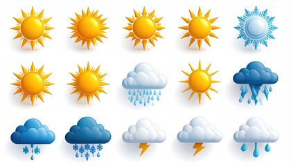 Fototapeta premium Weather icons set