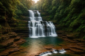 Fototapeta premium Hidden Gem: Majestic Waterfalls in the Northeast Region