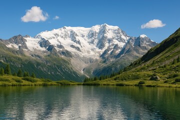 Mountain Peaks of Monte Rosa and Punta Gnifetti