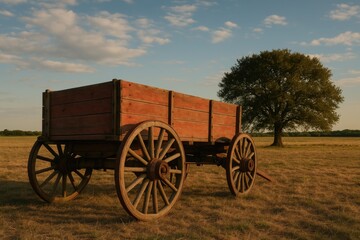 Ancient timber cart for transport