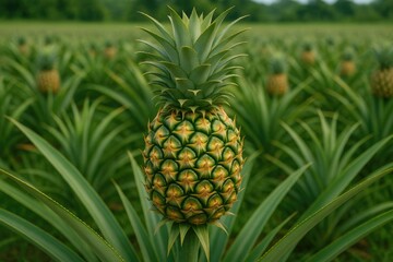 Obraz premium Tropical fruit cultivation in an open field