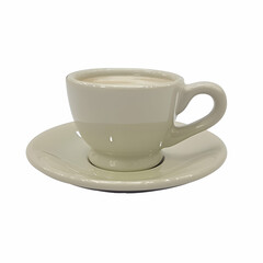 Fototapeta premium Light beige coffee cup and saucer. A simple, elegant set