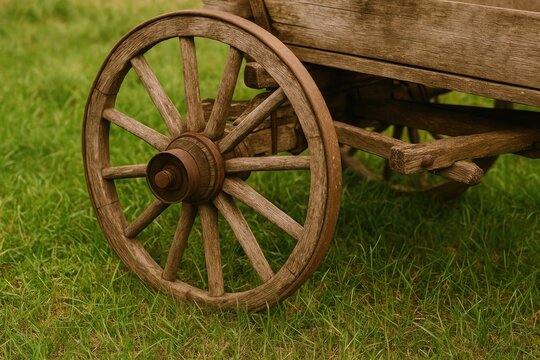 Antique wooden wagon wheel design