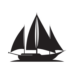 Sailing Yacht With Open Sail Icon