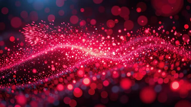 Vibrant Abstract Background with Glowing Red Particles Creating a Dreamlike and Enchanting Visual Experience