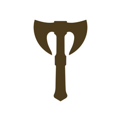 Abstract hatchet shape, creative minimal logo in flat black design