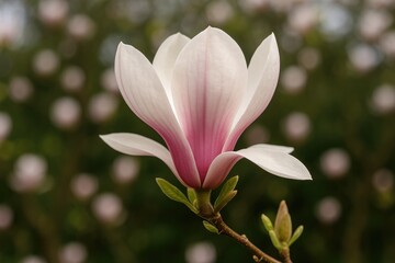 Fototapeta premium Springtime blossom of Magnolia x soulangeana 'Alexandrina' from the Magnoliaceae family