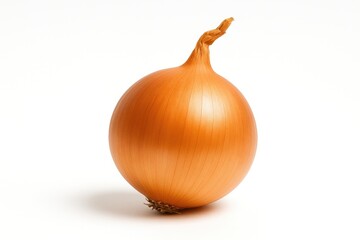 Single onion bulb against a plain white backdrop