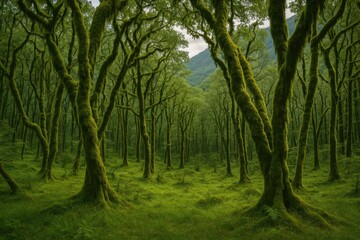 Fototapeta premium Enigmatic Greenery in the Abkhazian Boxwood Wilderness near the Kodori Valley