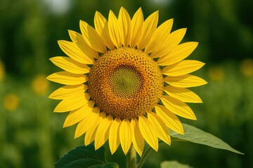Fototapeta premium The sunflower is a perpetual gift to the environment, adding its unique hues to the natural landscape.