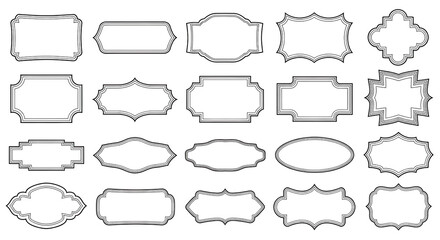 Collection of Ornate Frame and Border Designs isolated PNG with Transparent Background