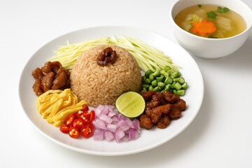 Traditional Thai-style rice blend with shrimp paste and flavorful soup