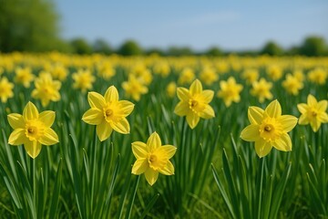 Obraz premium Fresh Spring Daffodil Scene for Wallpaper