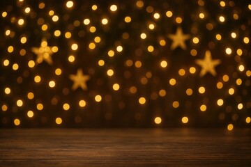 Festive Holiday Lights and Starry Sky Backdrop